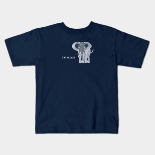 Elephant - I'm Alive! - African animal design Kids T-Shirt